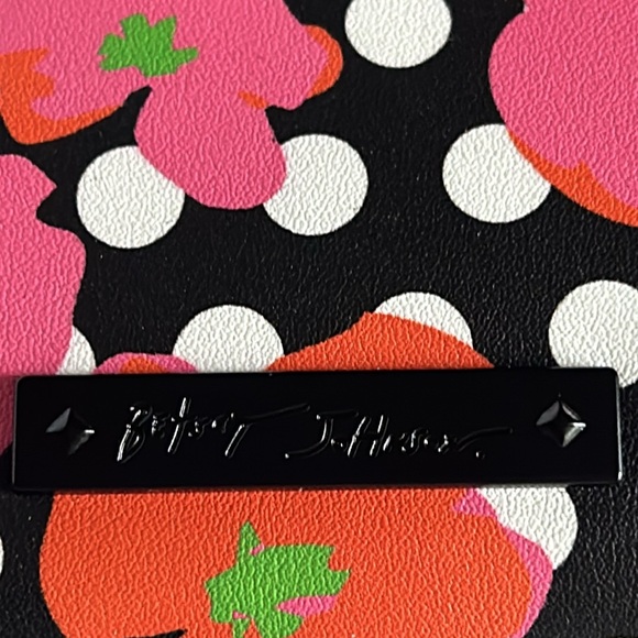 🆕 BETSEY JOHNSON Large Clear Tote Bag & Crossbody Set Black Floral Polka Dot - Picture 9 of 16